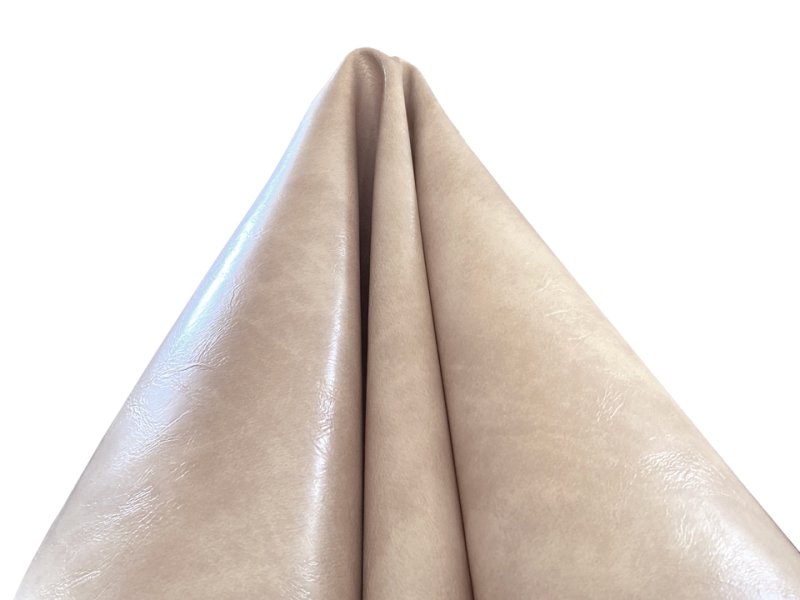 画像4: 合皮レザー生地 難燃【レトロ調 薄ベージュ】 (4)