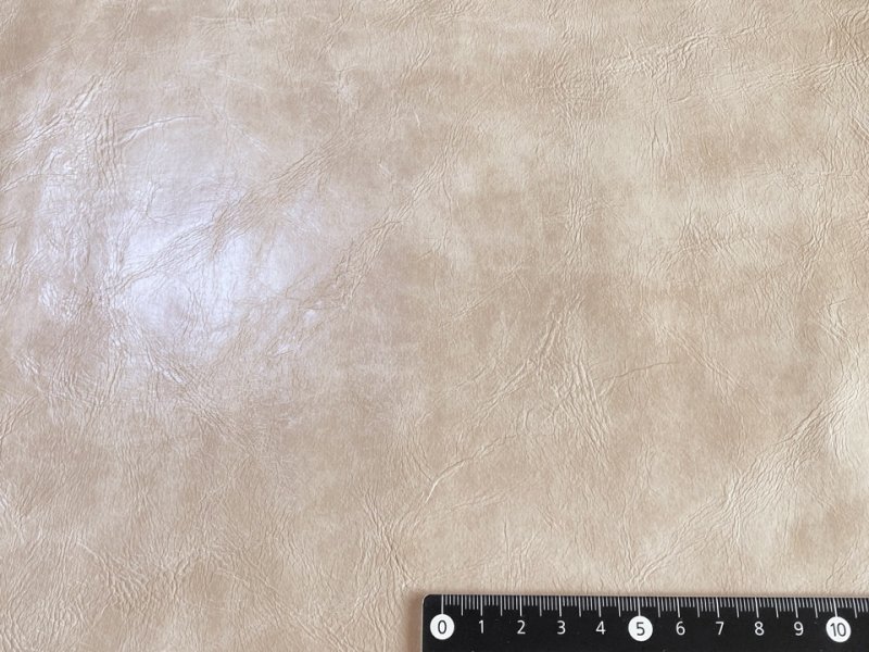 画像5: 合皮レザー生地 難燃【レトロ調 薄ベージュ】 (5)