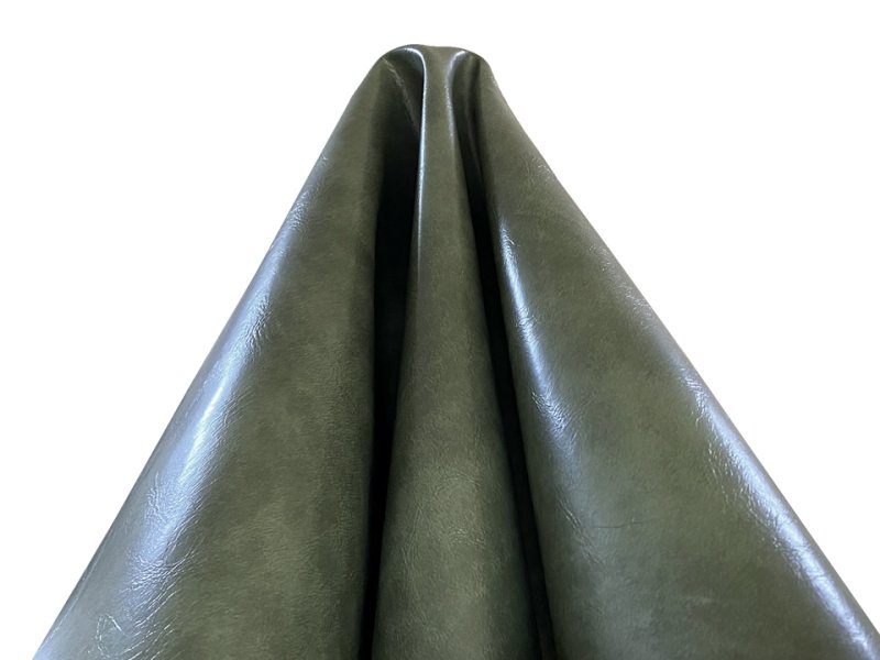 画像4: 合皮レザー生地 難燃【レトロ調 グリーン】 (4)