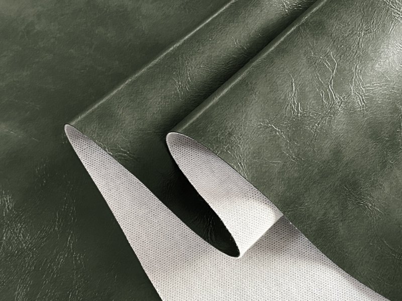 画像6: 合皮レザー生地 難燃【レトロ調 グリーン】 (6)