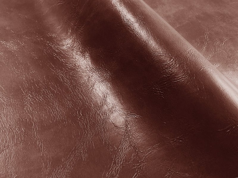 画像2: 合皮レザー生地 難燃【レトロ調 茶】 (2)