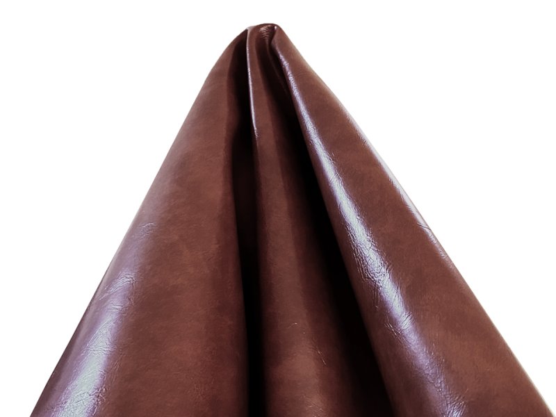 画像4: 合皮レザー生地 難燃【レトロ調 茶】 (4)