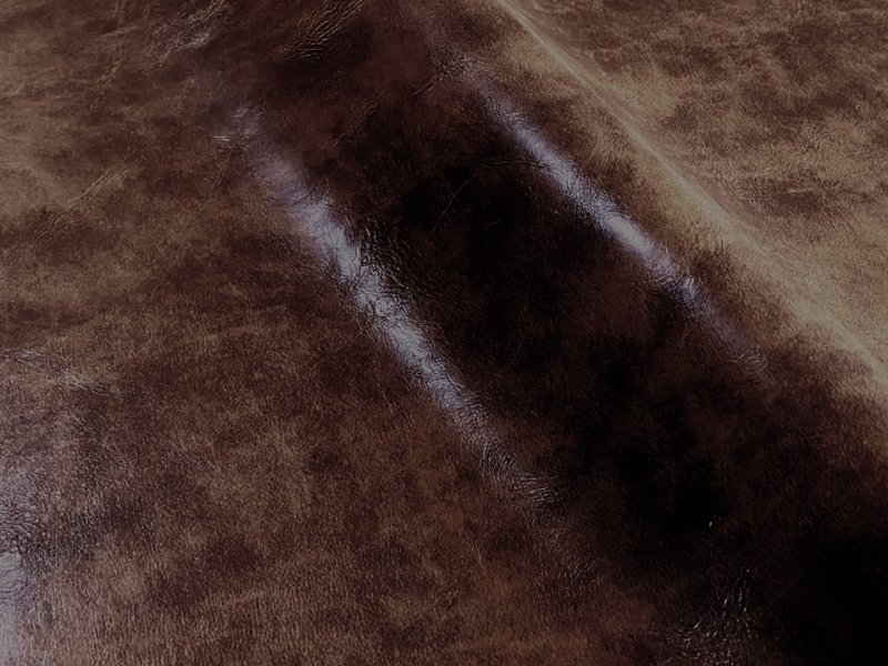 画像2: 合皮レザー生地 難燃【レトロ調 こげ茶】 (2)