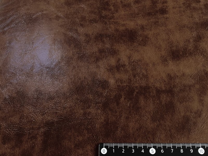 画像5: 合皮レザー生地 難燃【レトロ調 こげ茶】 (5)