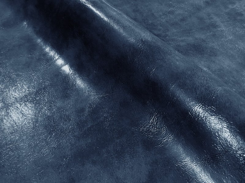 画像2: 合皮レザー生地 難燃【レトロ調 ブルー】 (2)