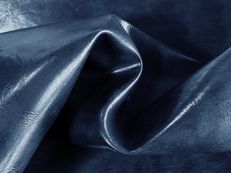 画像6: 合皮レザー生地 難燃【レトロ調 ブルー】 (6)
