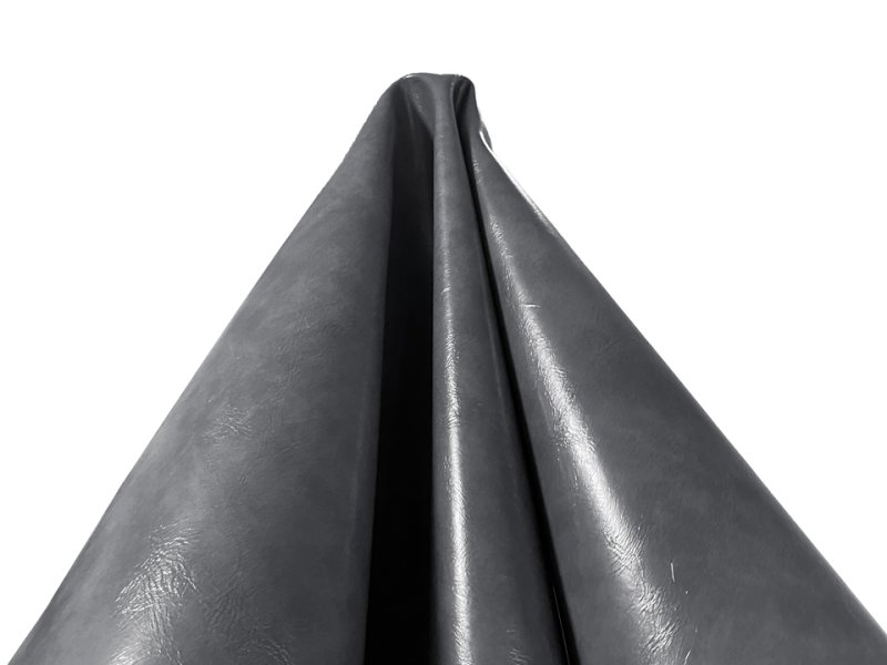 画像4: 合皮レザー生地 難燃【レトロ調 グレー】 (4)