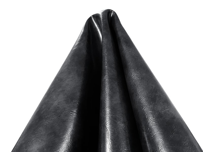 画像4: 合皮レザー生地 難燃【レトロ調 グレーブラック】 (4)