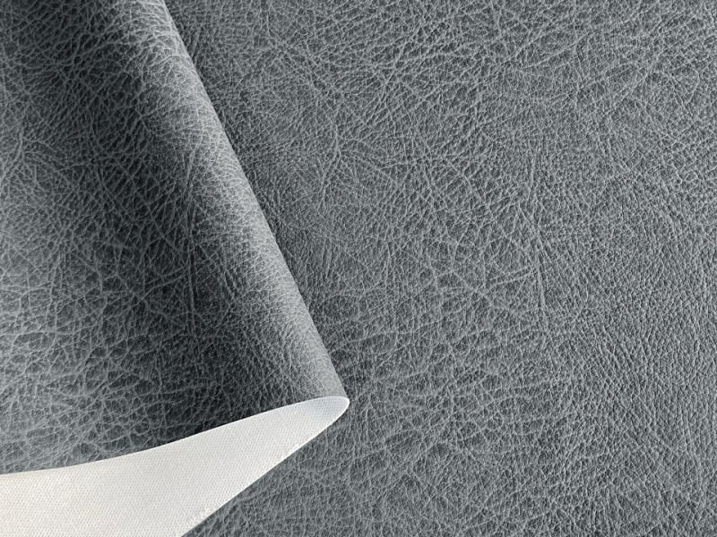 画像3: 合皮レザー生地 伸縮性【難燃 シボ大風 グレー】 (3)