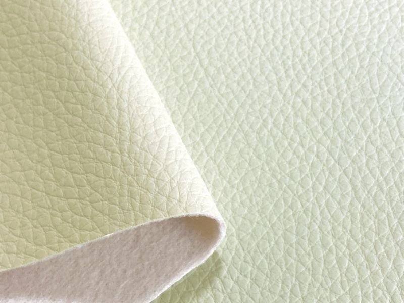 画像3: 合皮レザー生地 難燃 広幅【ソフト シボ大 アイボリー】 (3)