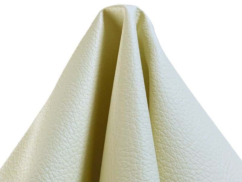 画像4: 合皮レザー生地 難燃 広幅【ソフト シボ大 アイボリー】 (4)