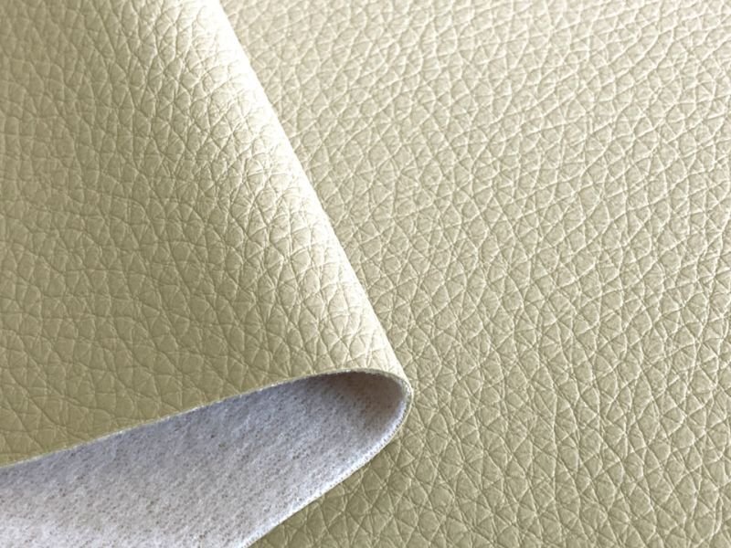 画像3: 合皮レザー生地 難燃 広幅【ソフト シボ大 ベージュ】 (3)