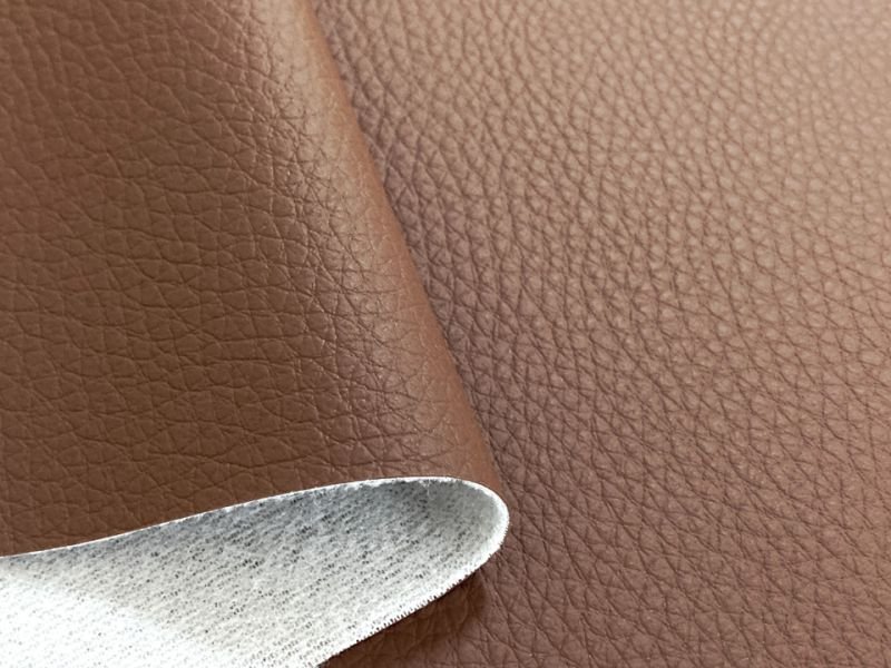 画像3: 合皮レザー生地 難燃 広幅【ソフト シボ大 茶色】 (3)