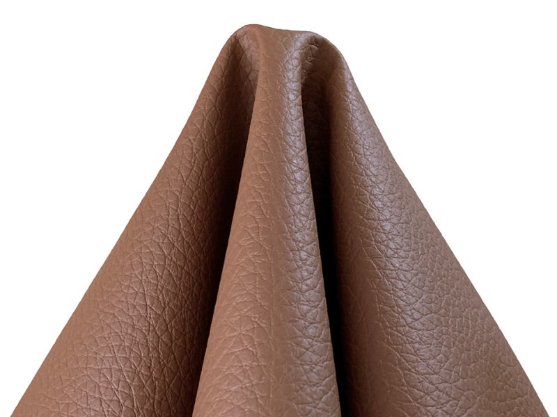画像4: 合皮レザー生地 難燃 広幅【ソフト シボ大 茶色】 (4)
