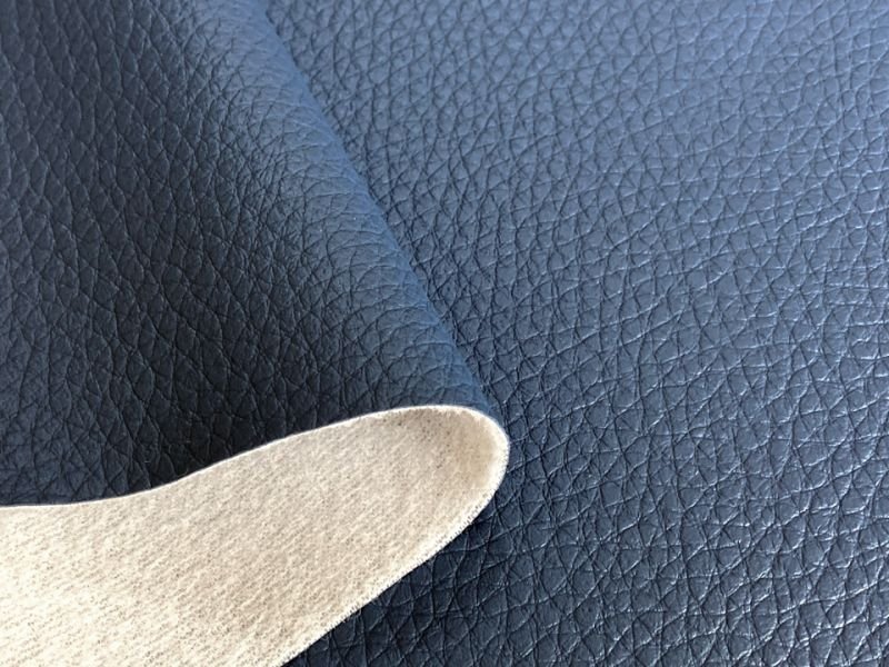 画像3: 合皮レザー生地 難燃 広幅【ソフト シボ大 紺色】 (3)