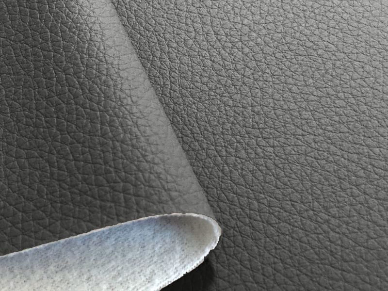 画像3: 合皮レザー生地 難燃 広幅【ソフト シボ大 濃グレー】 (3)
