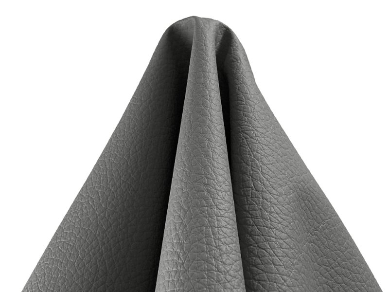 画像4: 合皮レザー生地 難燃 広幅【ソフト シボ大 濃グレー】 (4)