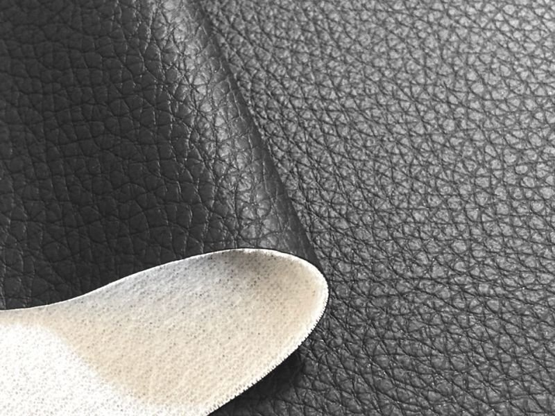 画像3: 合皮レザー生地 難燃 広幅【ソフト シボ大 黒】 (3)