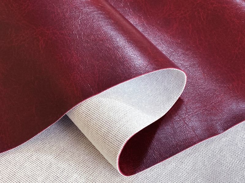 画像3: 合皮レザー生地【ソフトアンティーク 難燃 ワインレッド】 (3)