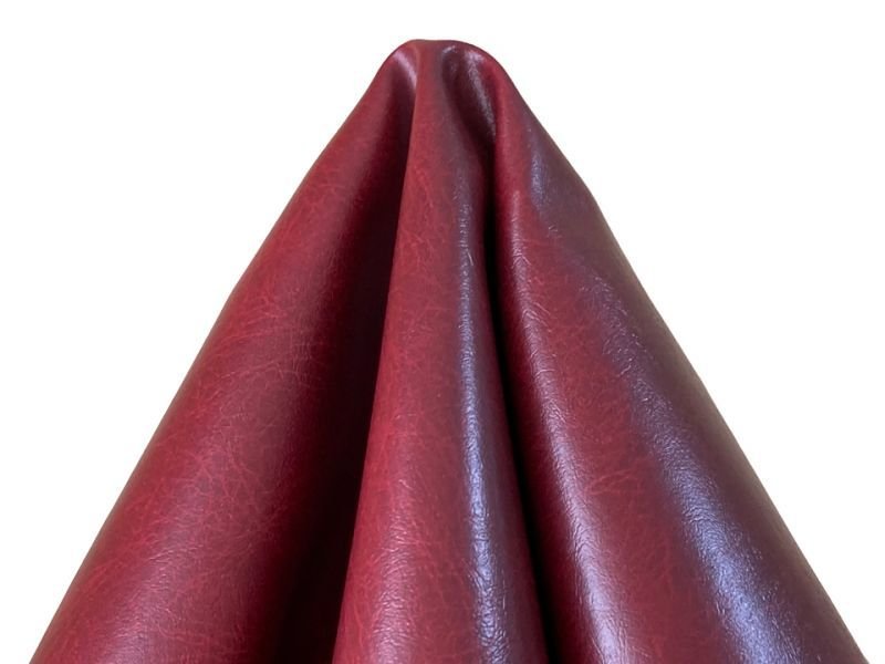 画像4: 合皮レザー生地【ソフトアンティーク 難燃 ワインレッド】 (4)