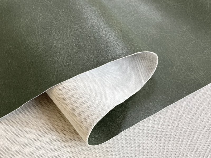 画像3: 合皮レザー生地【ソフトアンティーク 難燃 グリーン】 (3)