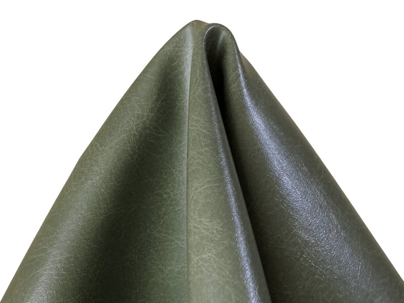 画像4: 合皮レザー生地【ソフトアンティーク 難燃 グリーン】 (4)