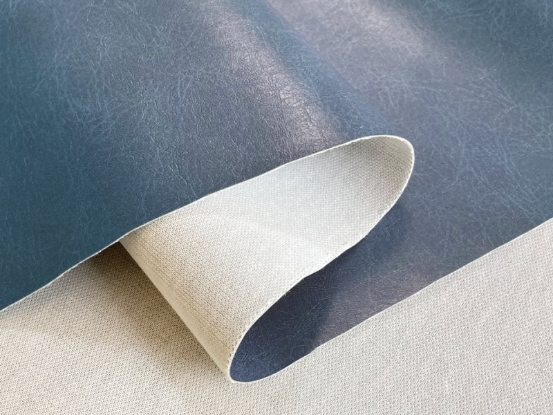 画像3: 合皮レザー生地【ソフトアンティーク 難燃 ブルー】 (3)