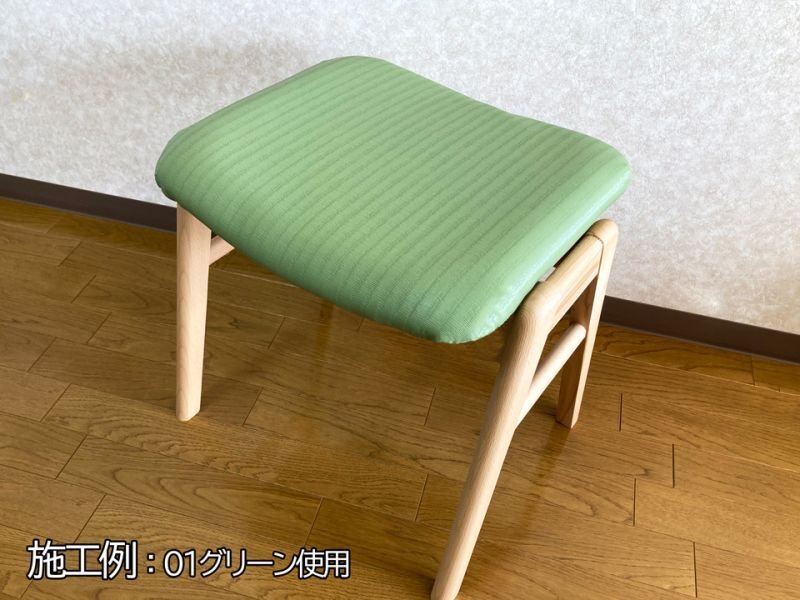 画像7: 合皮レザー生地 エンボス 難燃【畳模様 グリーン】 (7)