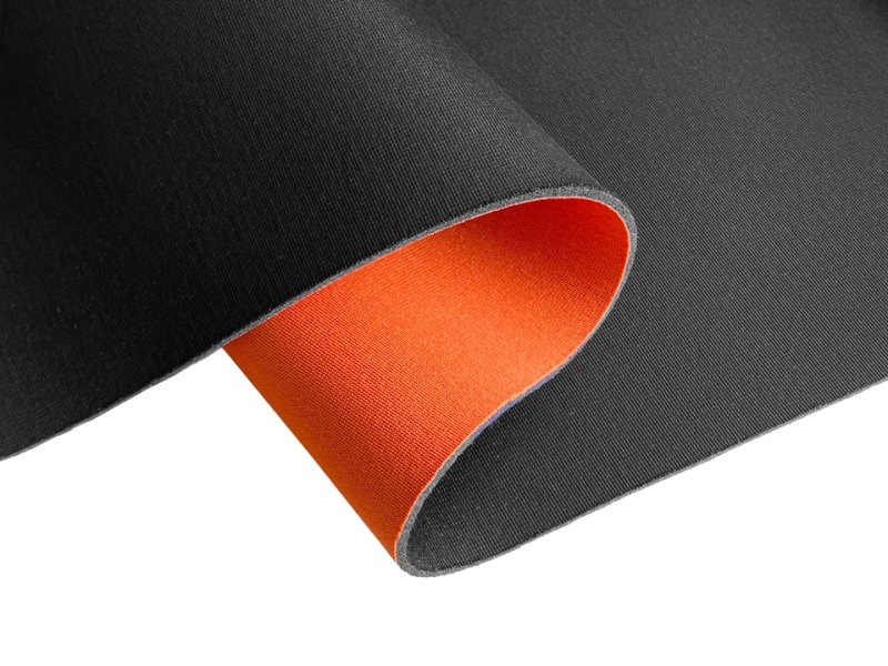 画像5: 【120×50cm単位】ウェットスーツ風 カラフル ウレタンシート 弾力 やや薄手 生地【オレンジ/黒】 (5)