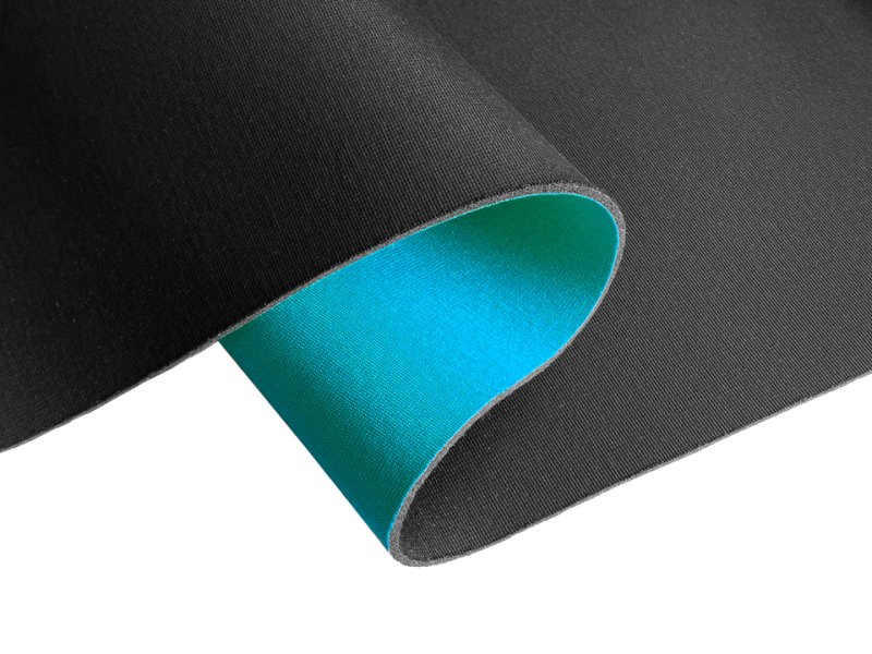 画像5: 【120×50cm単位】ウェットスーツ風 カラフル ウレタンシート 弾力 やや薄手 生地【水色/黒】 (5)
