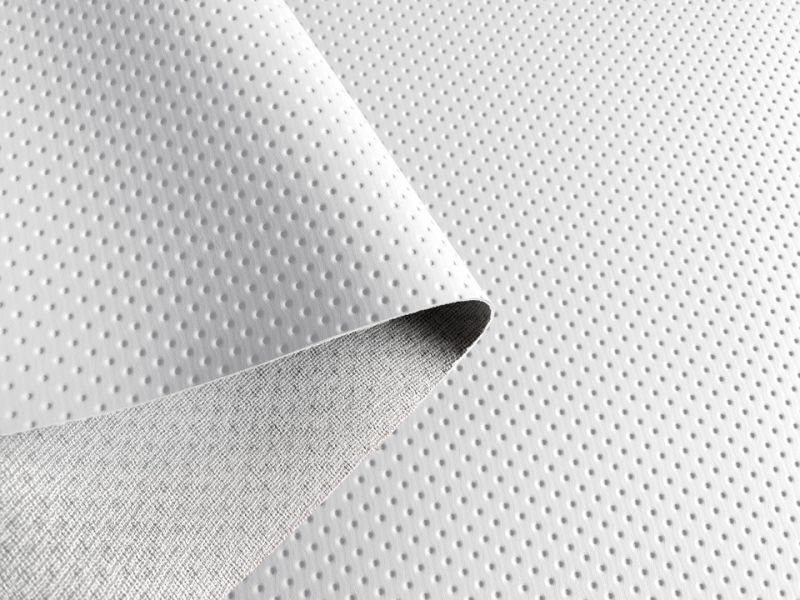 画像3: [巾60] 合皮レザー生地【カラフル ドットパンチング 難燃 耐候性 白】 (3)