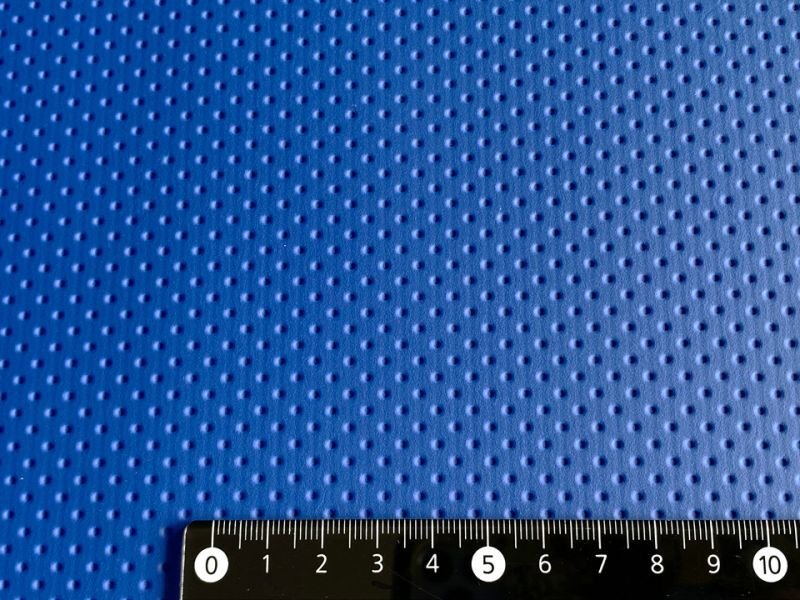 画像5: [巾60] 合皮レザー生地【カラフル ドットパンチング 難燃 耐候性 青】 (5)