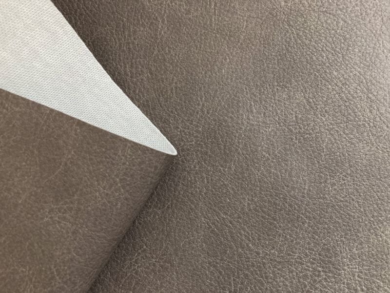 画像4: 合皮レザー生地  伸縮性【ヴィンテージ風 難燃 ウォームグレー】 (4)